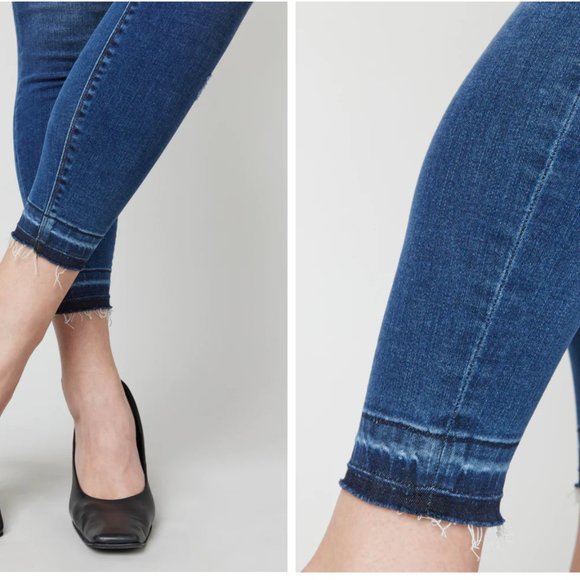 Spanx Distressed Ankle Skinny Jeans - Medium Wash, Medium - Picture 3 of 8